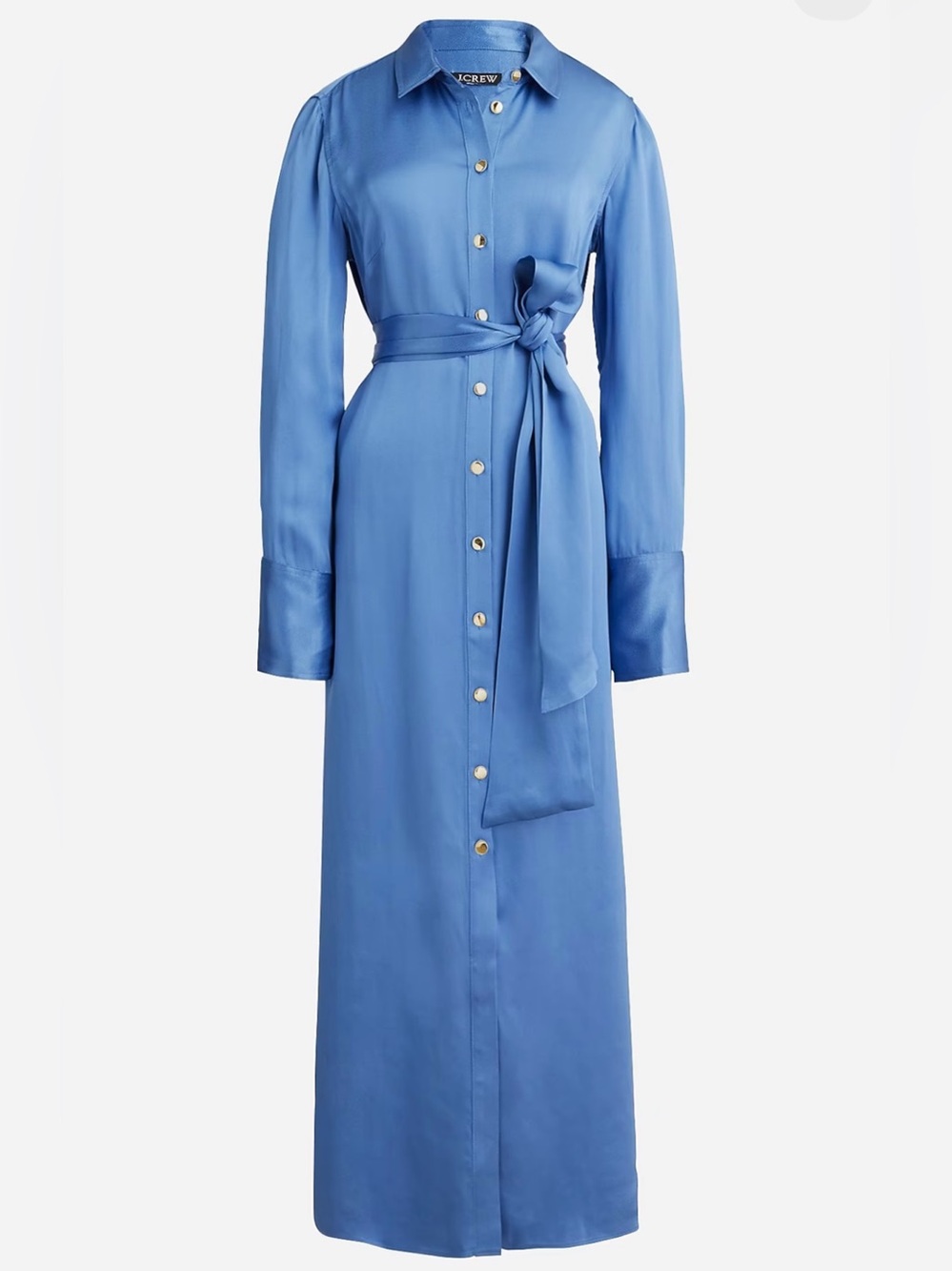 NWT J. Crew Drapey Shirt-Dress in Blue Luster Crepe